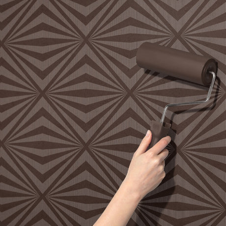 Spike Theory | Brown Geometrical Masculine Art Deco Wallpaper Wallpaper Sckribbles