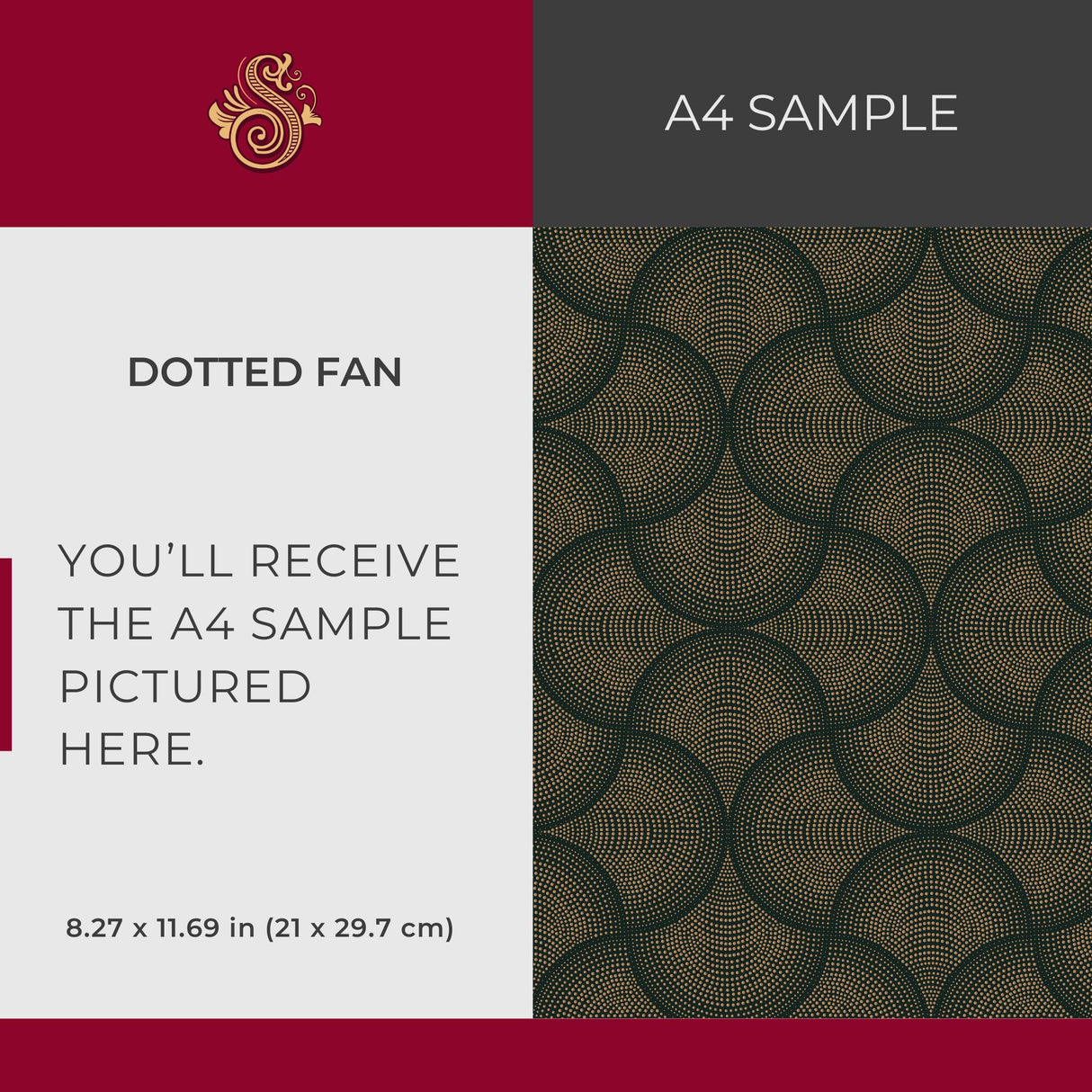 Fanform | Dark & Moody Dotted Fan Art Deco Wallpaper