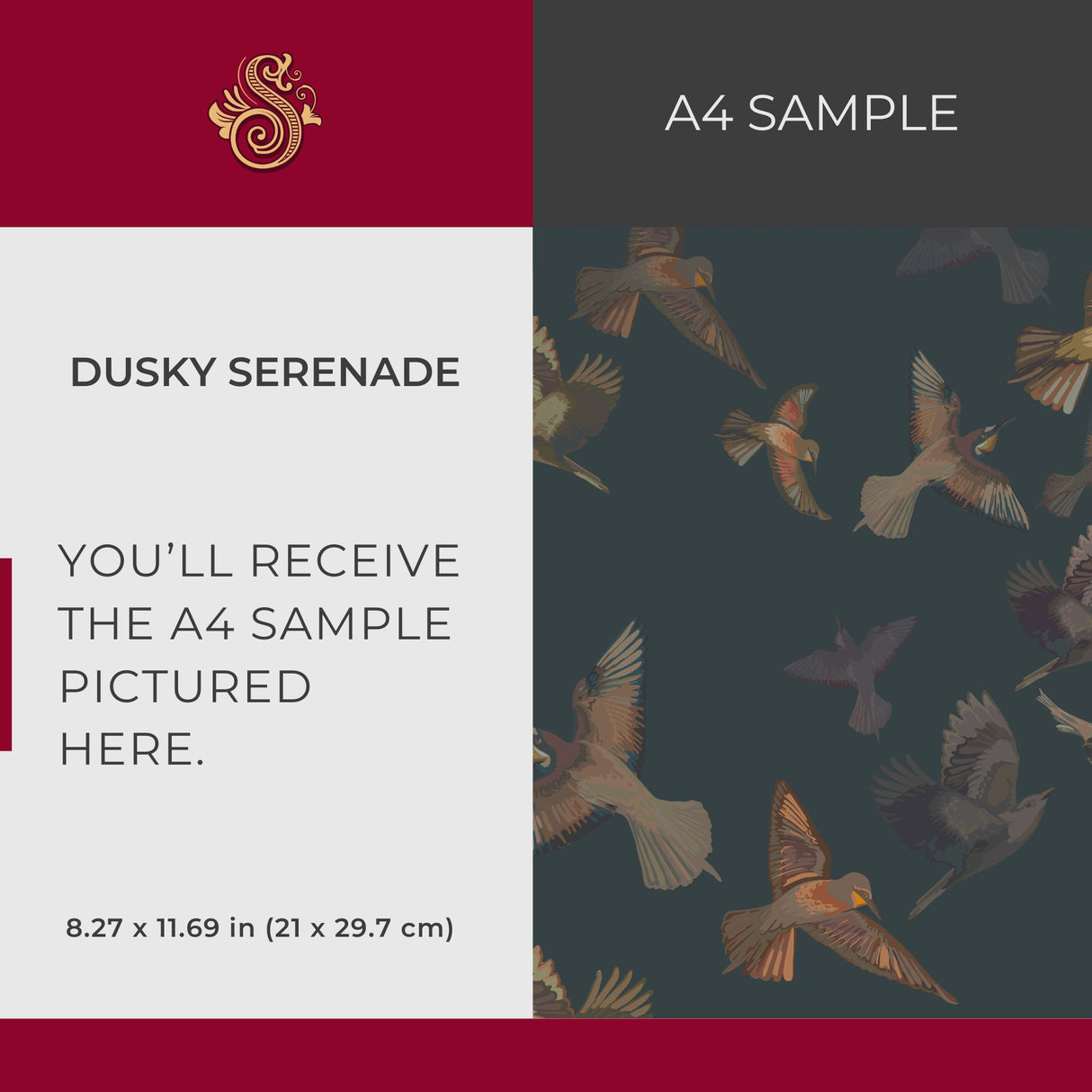 Dreamy Birds | Dark Moody Muted Whimsical Bird Wallpaper