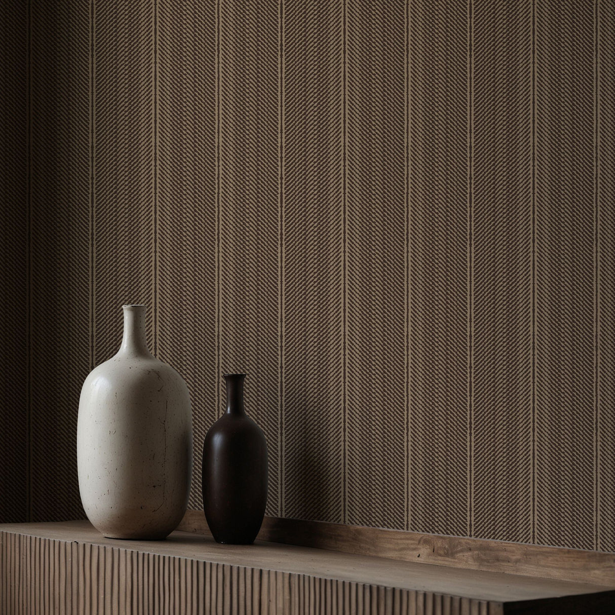 Slantform | Brown Organic Rustic Grunge Striped Wallpaper Wallpaper Sckribbles