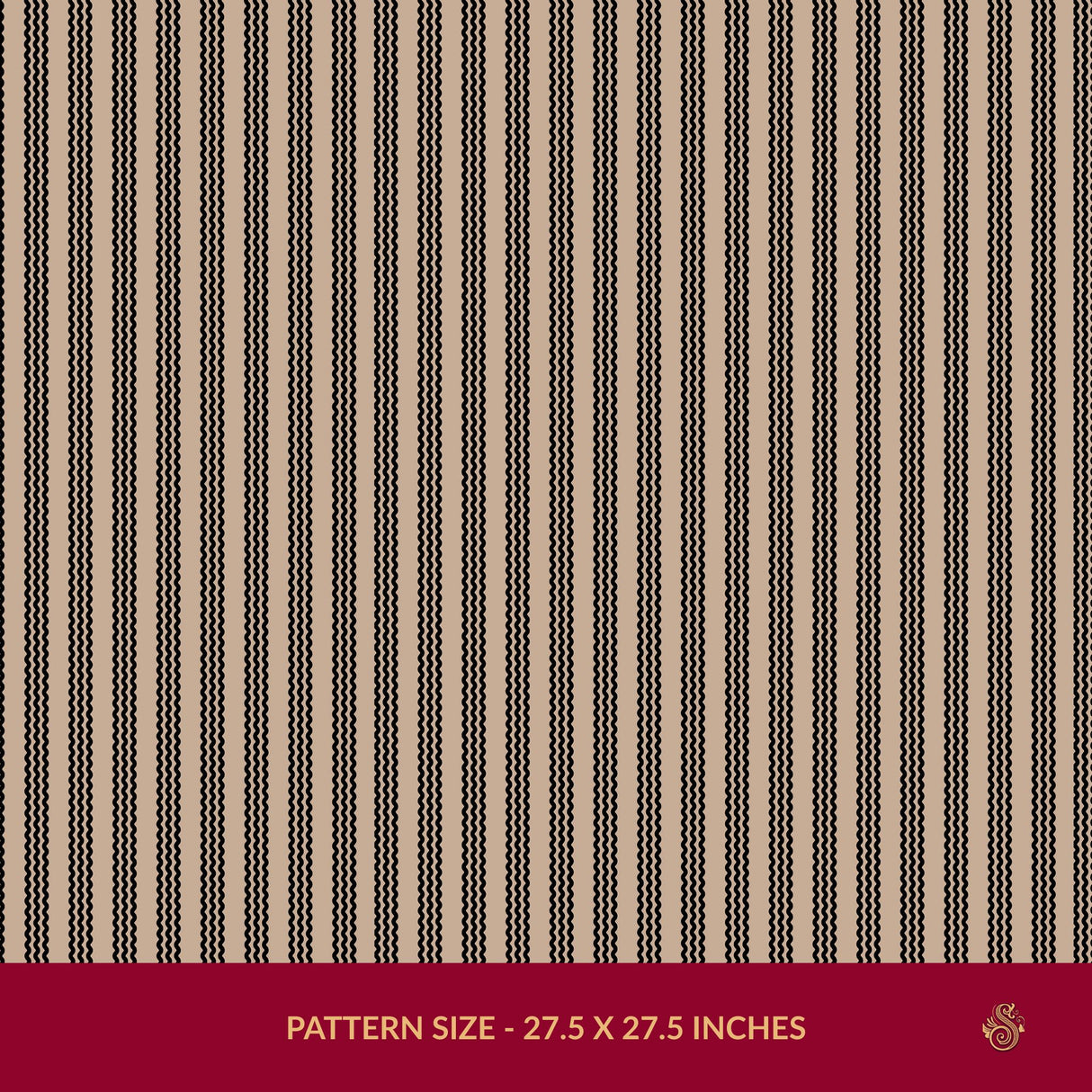 Twist & Turn | Black & Beige Wavy Vertical Striped Wallpaper Wallpaper Sckribbles