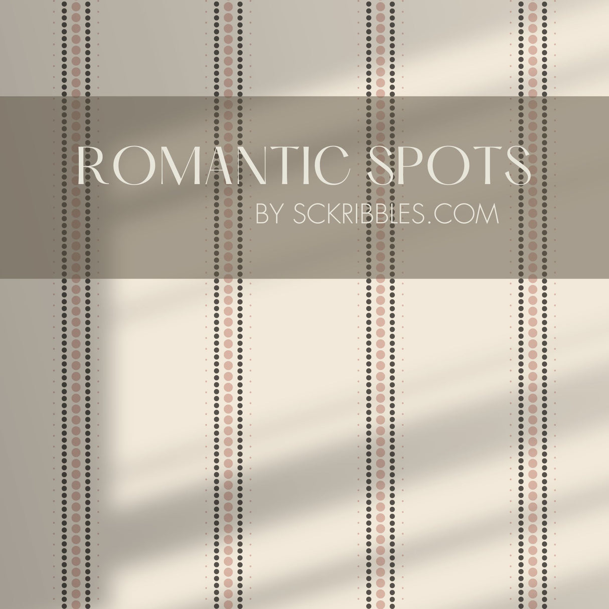 Romantic Spots | Feminine Cream Spotty Vertical Striped Wallpaper Wallpaper Sckribbles
