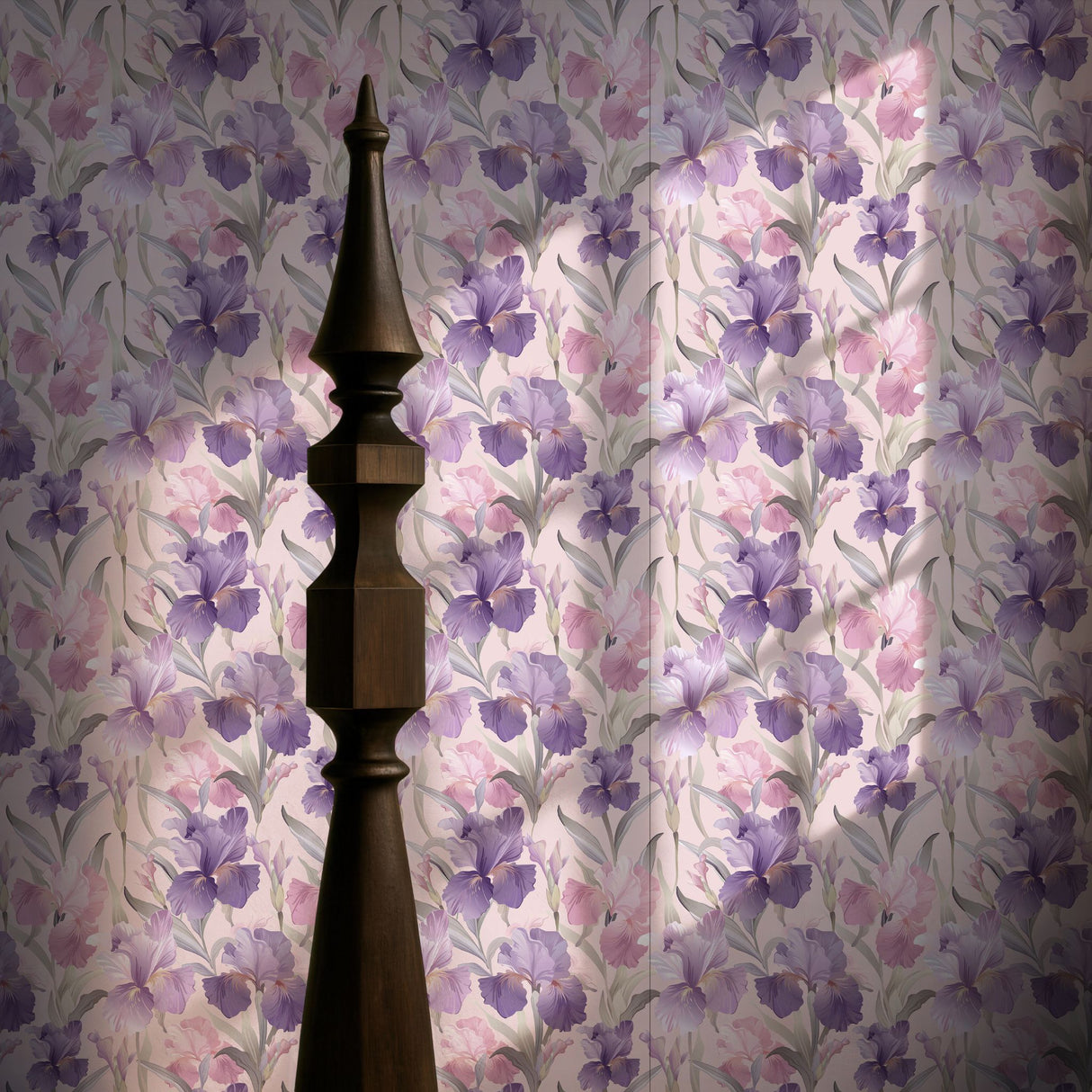 Germanica Mist | Feminine Pink & Purple Iris Floral Wallpaper Wallpaper Sckribbles
