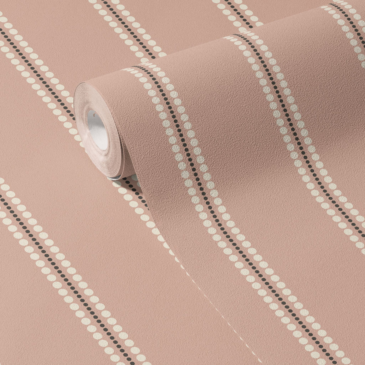 Pretty Trail | Sweet Feminine Pink Spotty Vertical Striped Wallpaper Wallpaper Sckribbles