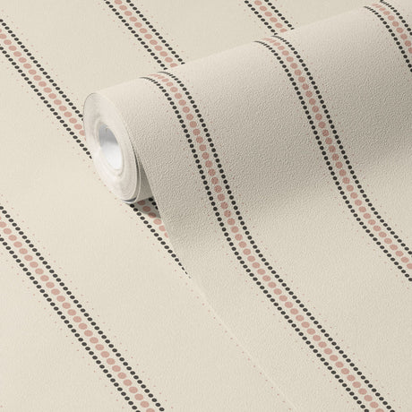 Romantic Spots | Feminine Cream Spotty Vertical Striped Wallpaper Wallpaper Sckribbles