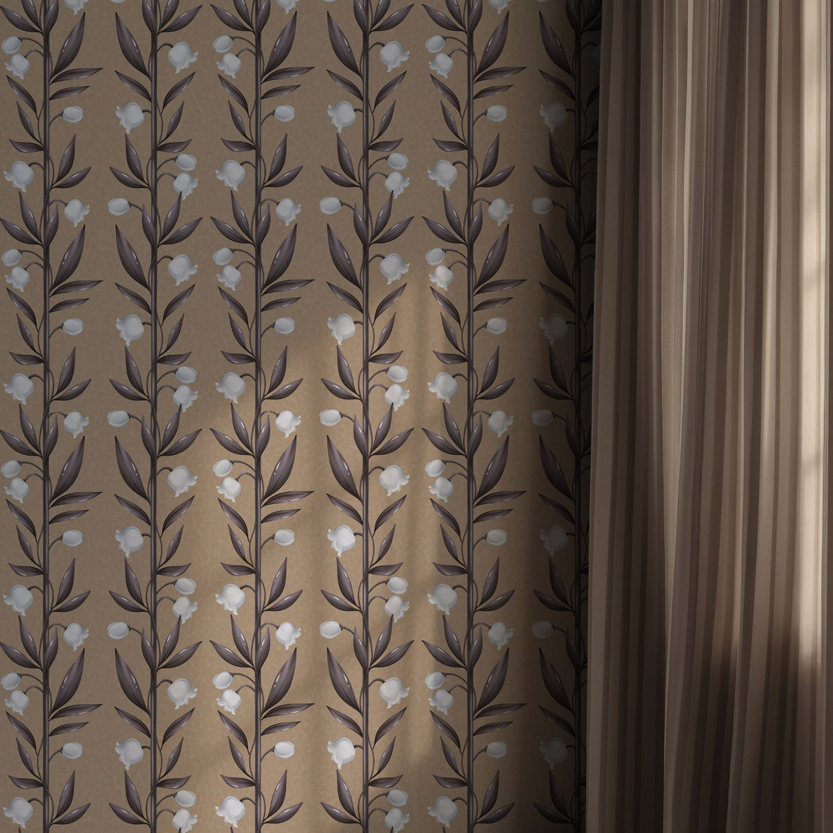 Weaving Bells | Sweet & Feminine Floral Girl's Room Wallpaper Wallpaper Sckribbles