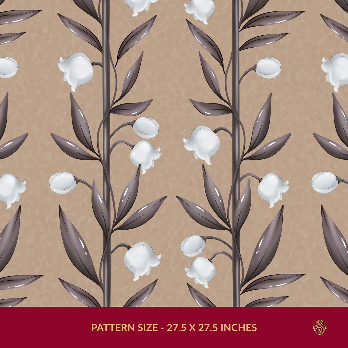 Weaving Bells | Sweet & Feminine Floral Girl's Room Wallpaper Wallpaper Sckribbles Signature - Premium Non-Woven Roll - 27.5 in x 32.8 ft (70 cm × 10 m) Charlotte