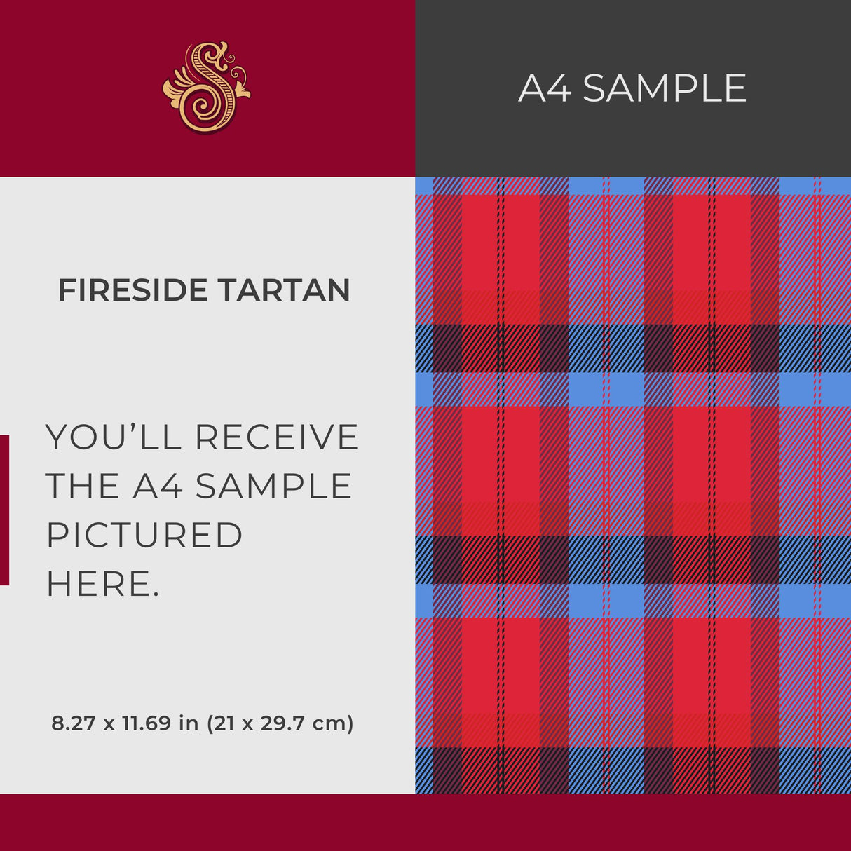 Fireside Tartan | Bright Bold Red & Blue Plaid Wallpaper