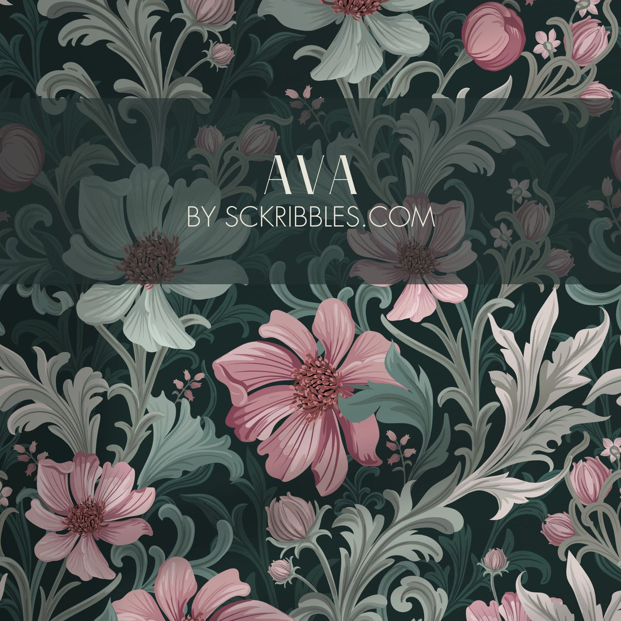Paradise Petals | Pretty Feminine Romantic Floral Botanical Wallpaper Wallpaper Sckribbles