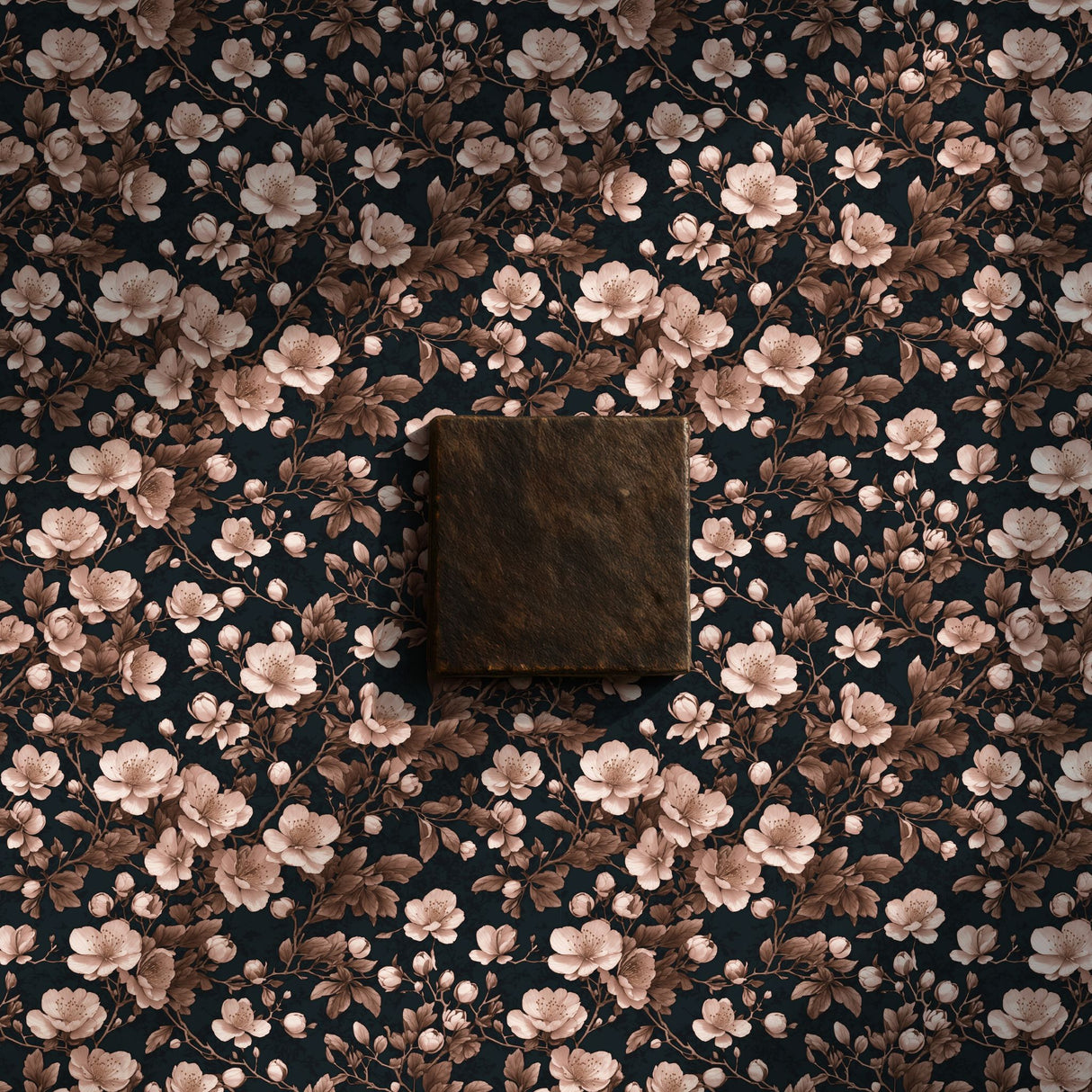 Sweet Blooms | Pink & Black Chinoiserie Cherry Blossom Wallpaper Wallpaper Sckribbles Signature - Premium Non-Woven Roll - 24 in x 32.8 ft (61 cm × 10 m)