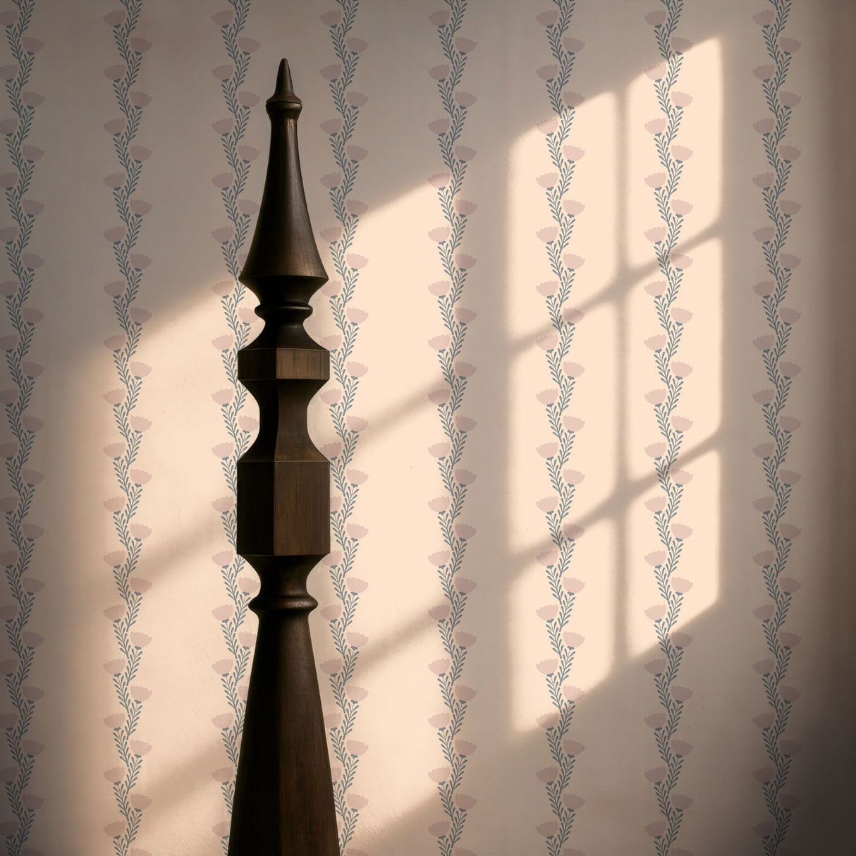 Coquette Bloom | Sweet Feminine Pink Striped Floral Wallpaper Wallpaper Sckribbles