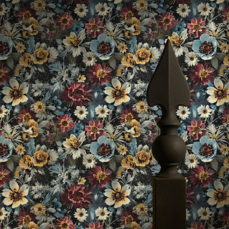 Nostalgic Blooms | Vintage Colorful Retro Floral Wallpaper Wallpaper Sckribbles