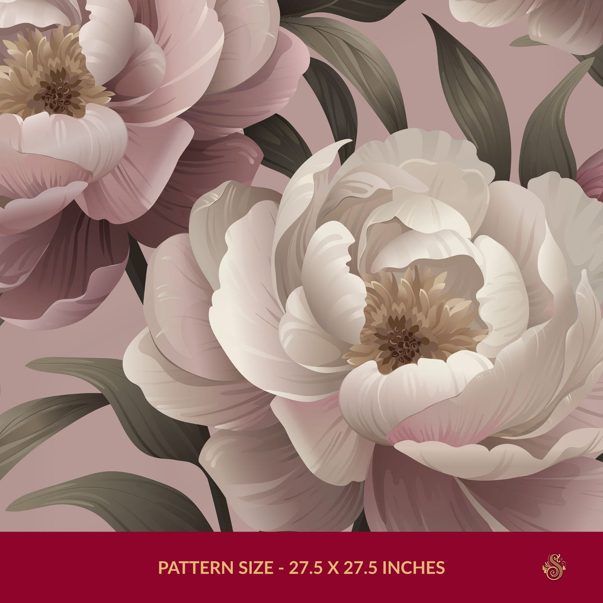 Peony Perfection | Floral Pink & Cream Flower Wallpaper Wallpaper Sckribbles Signature - Premium Non-Woven Roll - 27.5 in x 32.8 ft (70 cm × 10 m) Blush Salon