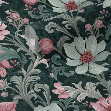 Paradise Petals | Pretty Feminine Romantic Floral Botanical Wallpaper Wallpaper Sckribbles