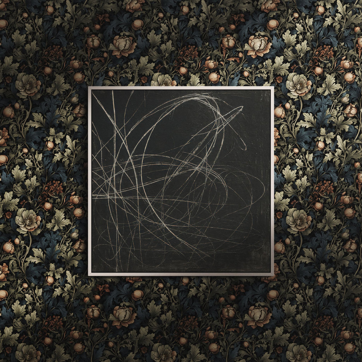Botanical Bliss | Dark Moody Floral Garden Wallpaper Wallpaper Sckribbles