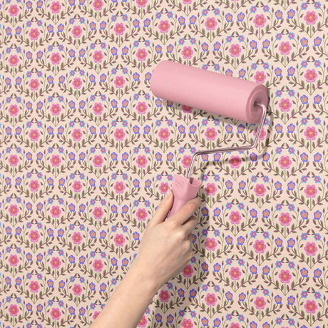 Wildflower Whimsy | Cute Pink Feminine Floral Wallpaper Wallpaper Sckribbles