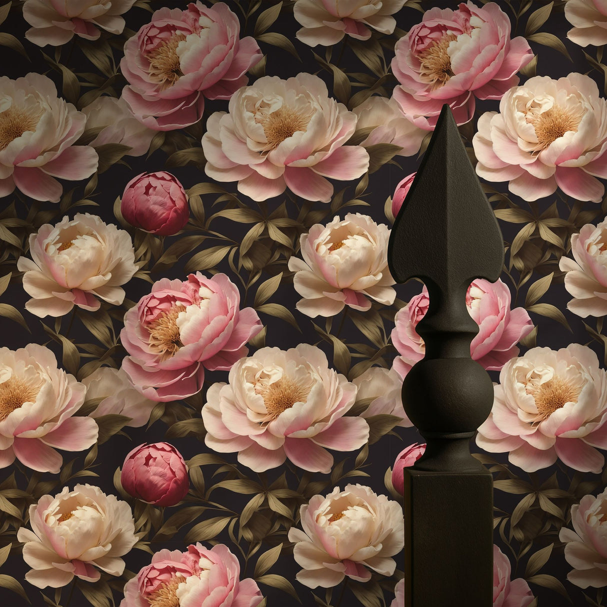 Peony Perfection | Floral Pink & Cream Flower Wallpaper Wallpaper Sckribbles
