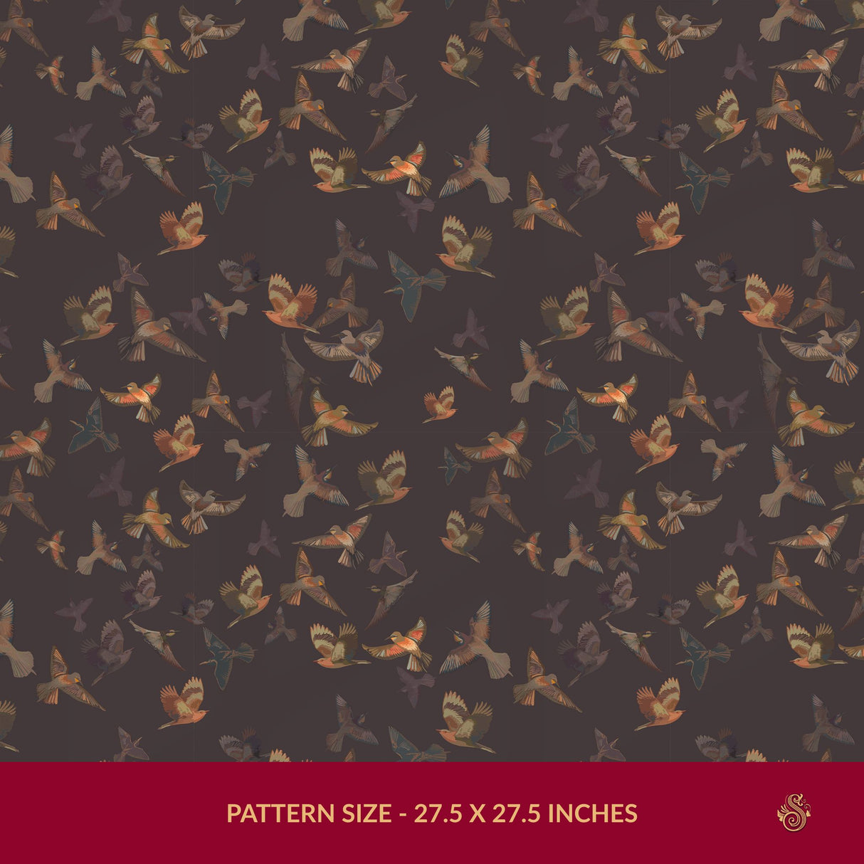 Dreamy Birds | Dark Moody Muted Whimsical Bird Wallpaper Wallpaper Sckribbles