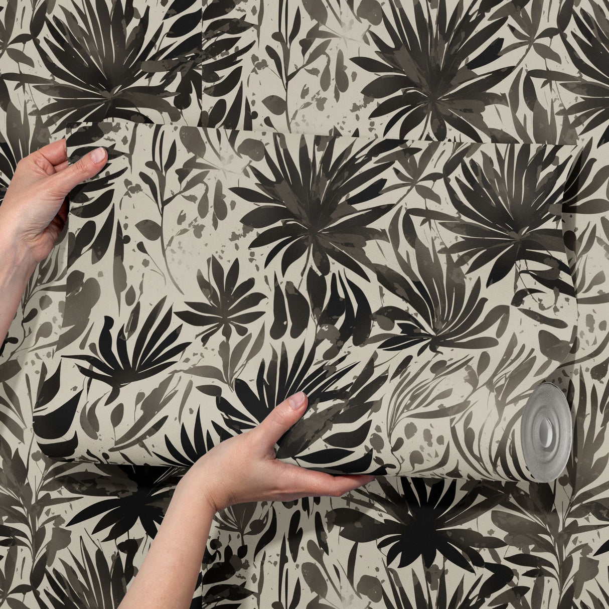 Thicket Fervor | Black and Gray Graphic Nature Wallpaper Wallpaper Sckribbles