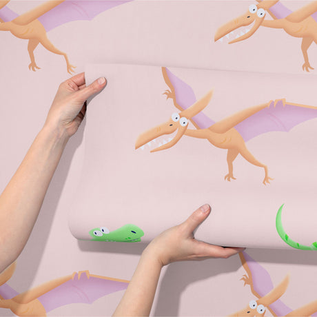 Roar & Explore | Cute Children's Bedroom T-Rex Dinosaur Wallpaper Wallpaper Sckribbles