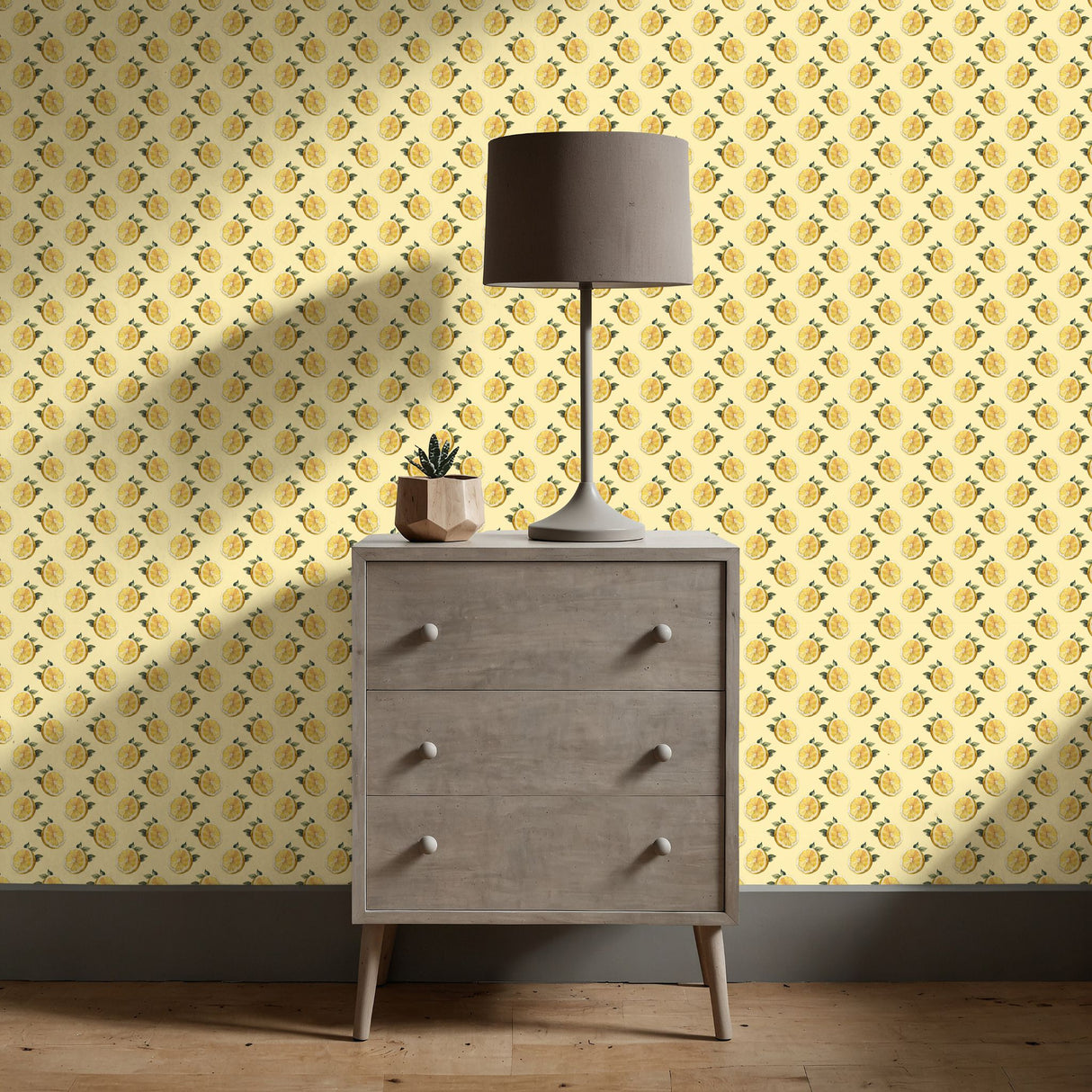 Zest Fest | Light Yellow Lemon Fruit Kitchen Wallpaper Wallpaper Sckribbles