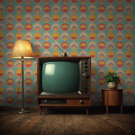 Sweet 70s | Cute Fun Pastel Circles 1970s Wallpaper Wallpaper Sckribbles