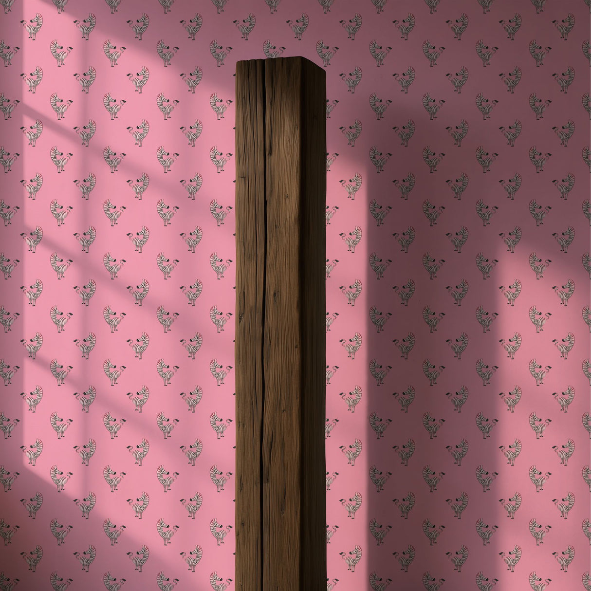 Stripey Giggles | Cute Pink Girl's Room Zebra Wallpaper Wallpaper Sckribbles