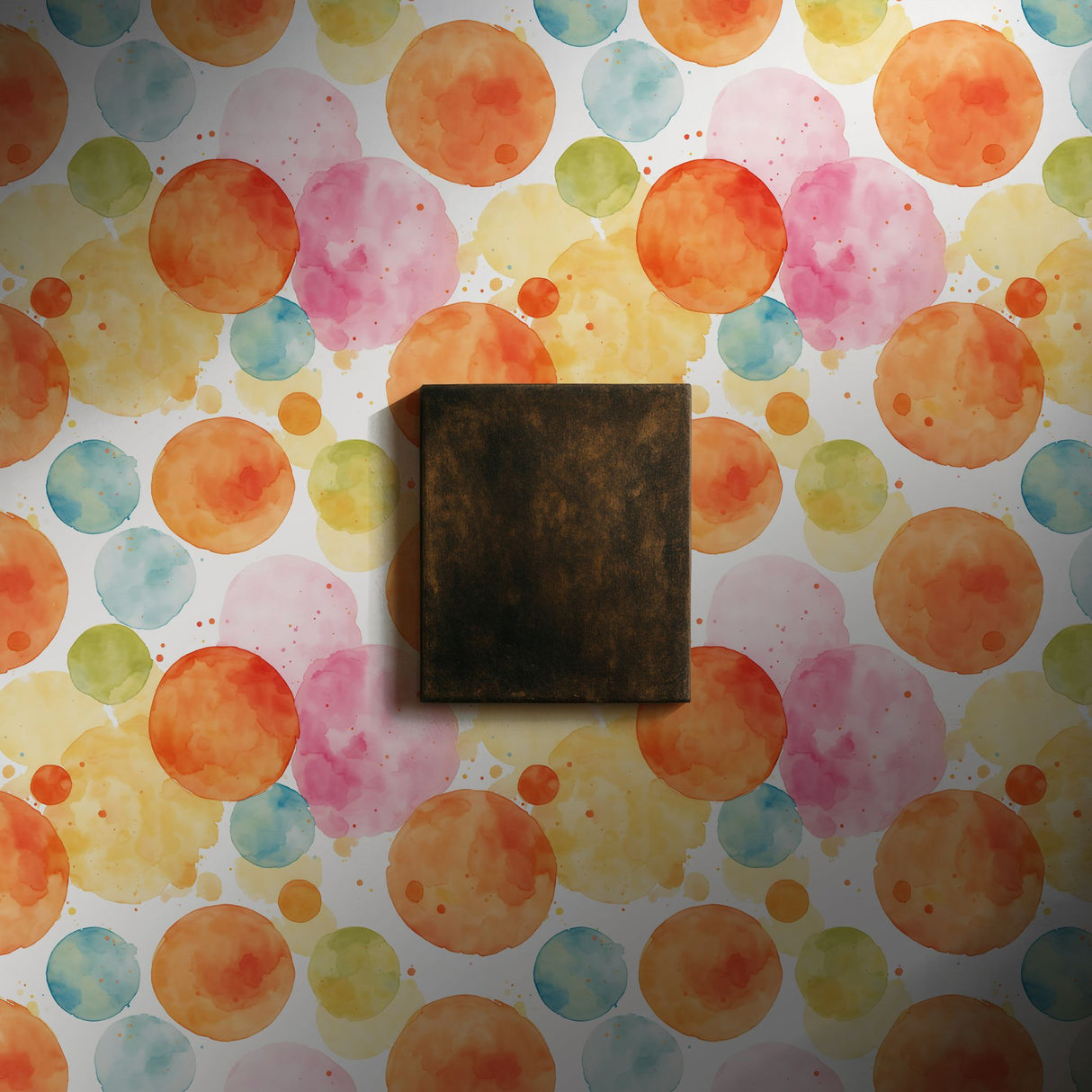 Polka Playtime | Colorful Watercolor Circles Children's Room Wallpaper Wallpaper Sckribbles