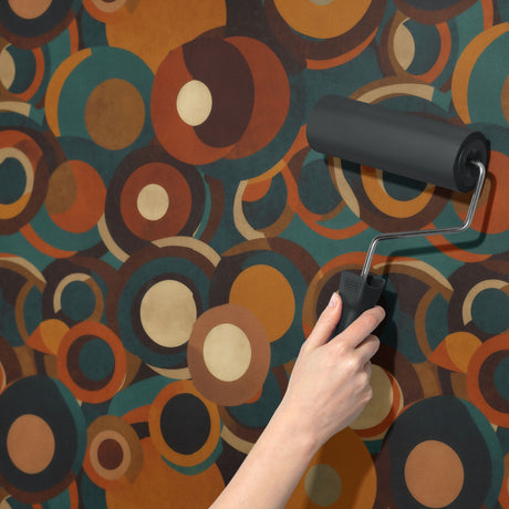 Funky Fusion | 1970s Retro Circle Patterned Wallpaper Wallpaper Sckribbles