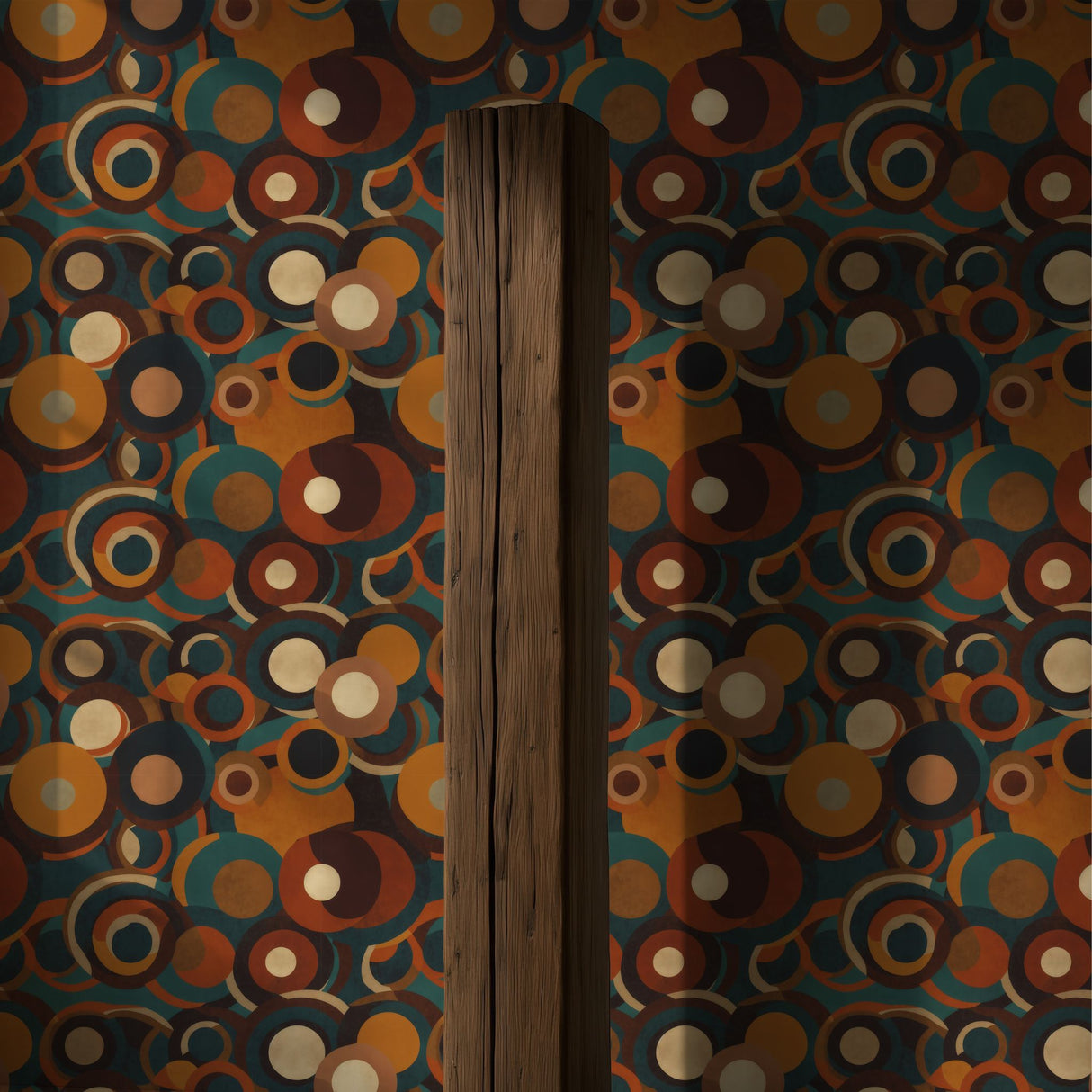 Funky Fusion | 1970s Retro Circle Patterned Wallpaper Wallpaper Sckribbles