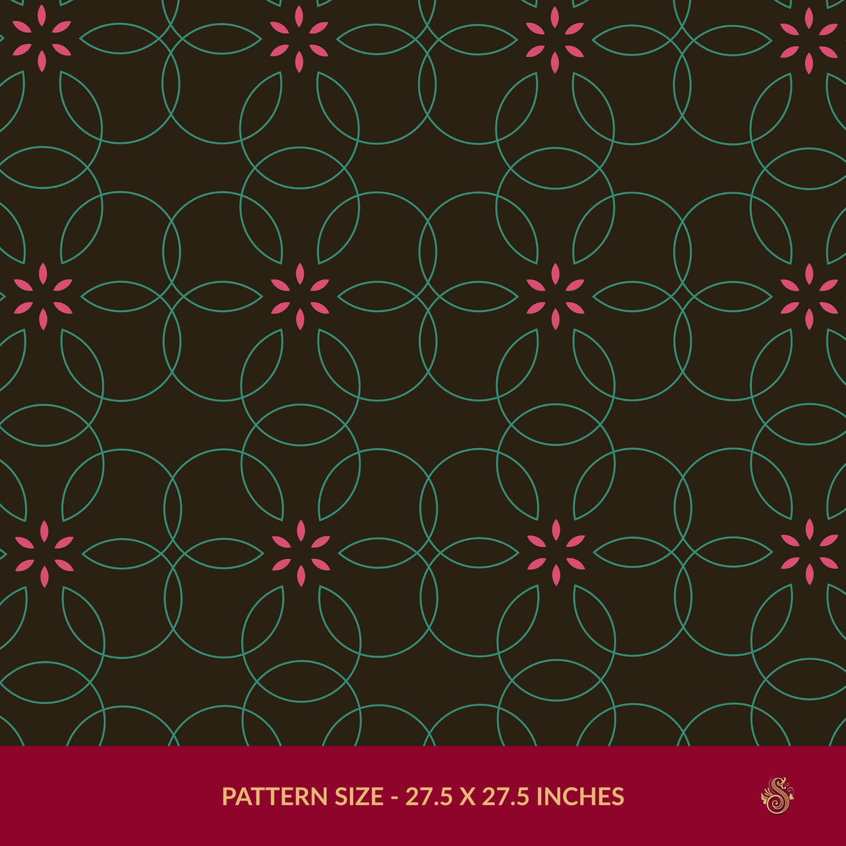 Bloomatrix | Geometrical Floral Retro Wallpaper Wallpaper Sckribbles Signature - Premium Non-Woven Roll - 27.5 in x 32.8 ft (70 cm × 10 m) Cocoa Groove