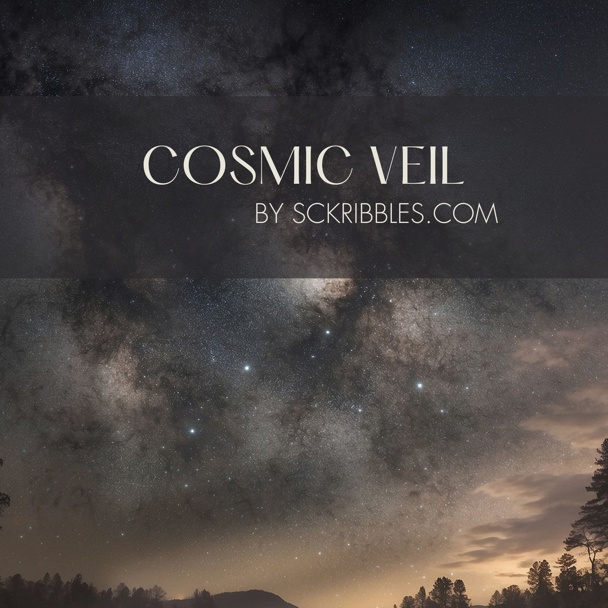 Cosmic Veil | Dark Galaxy Stars Boy's Room Wallpaper Mural Wallpaper Mural Sckribbles