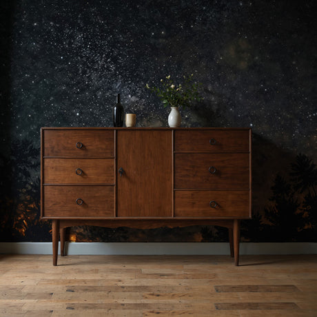 Midnight Cosmos | Dark Celestial Star Landscape Wallpaper Mural Wallpaper Mural Sckribbles