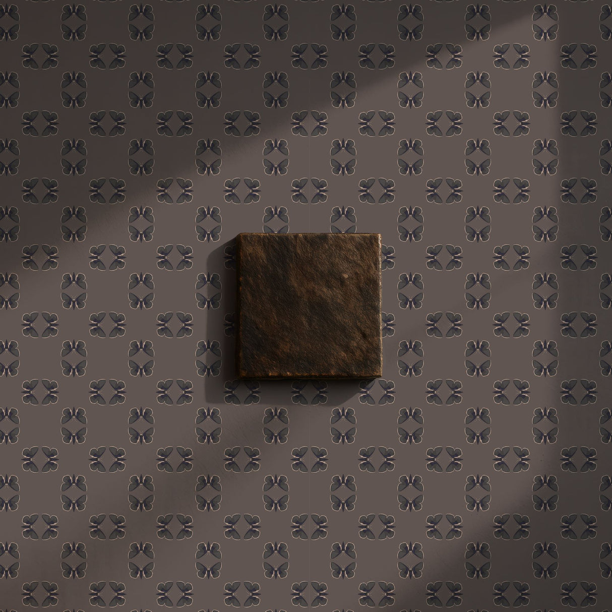 Unlit Wings | Moody Muted Brown Geometric Moth Wallpaper Wallpaper Sckribbles Signature - Premium Non-Woven Roll - 24 in x 32.8 ft (61 cm × 10 m)