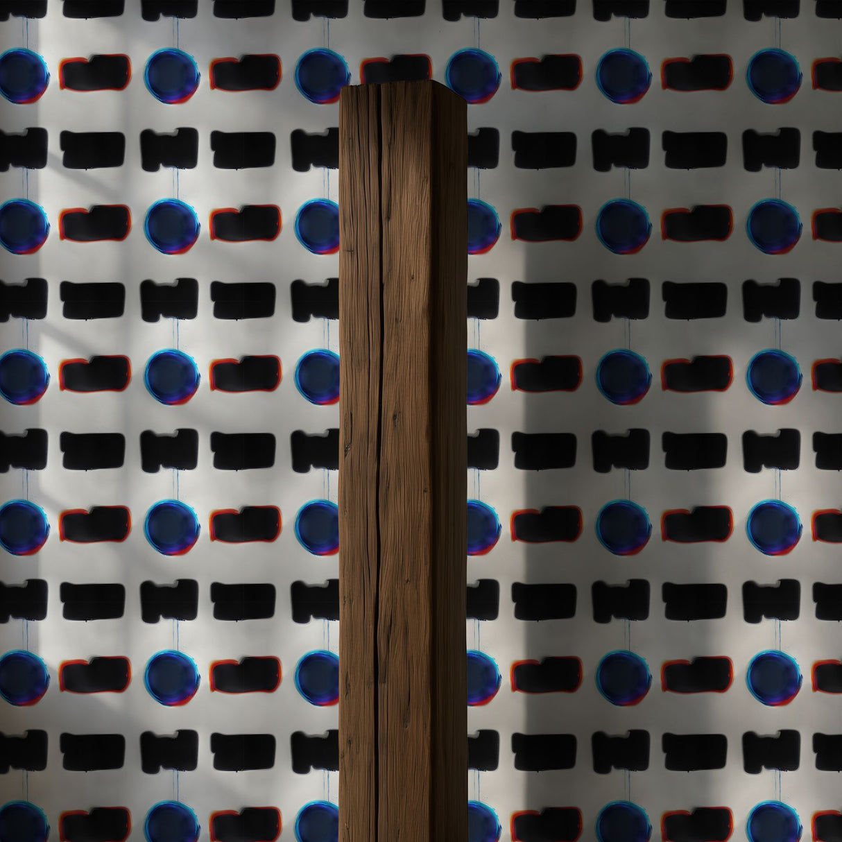 Echo Forms | Bold Blue/Black/White Geometrical Abstract Wallpaper Wallpaper Sckribbles