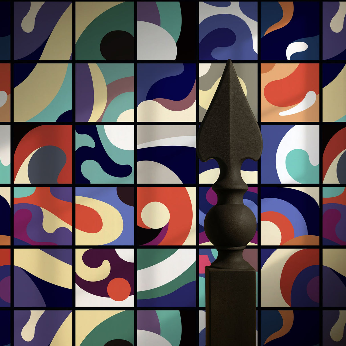 Block Party | Colorful Abstract Maximalist Geometrical Wallpaper Wallpaper Sckribbles