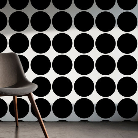 Circle Saga | Bold Black & White Geometrical Circles Wallpaper Wallpaper Sckribbles
