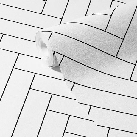 Classic Sub | Timeless Minimalist Geometrical Subway Tiles Wallpaper Wallpaper Sckribbles