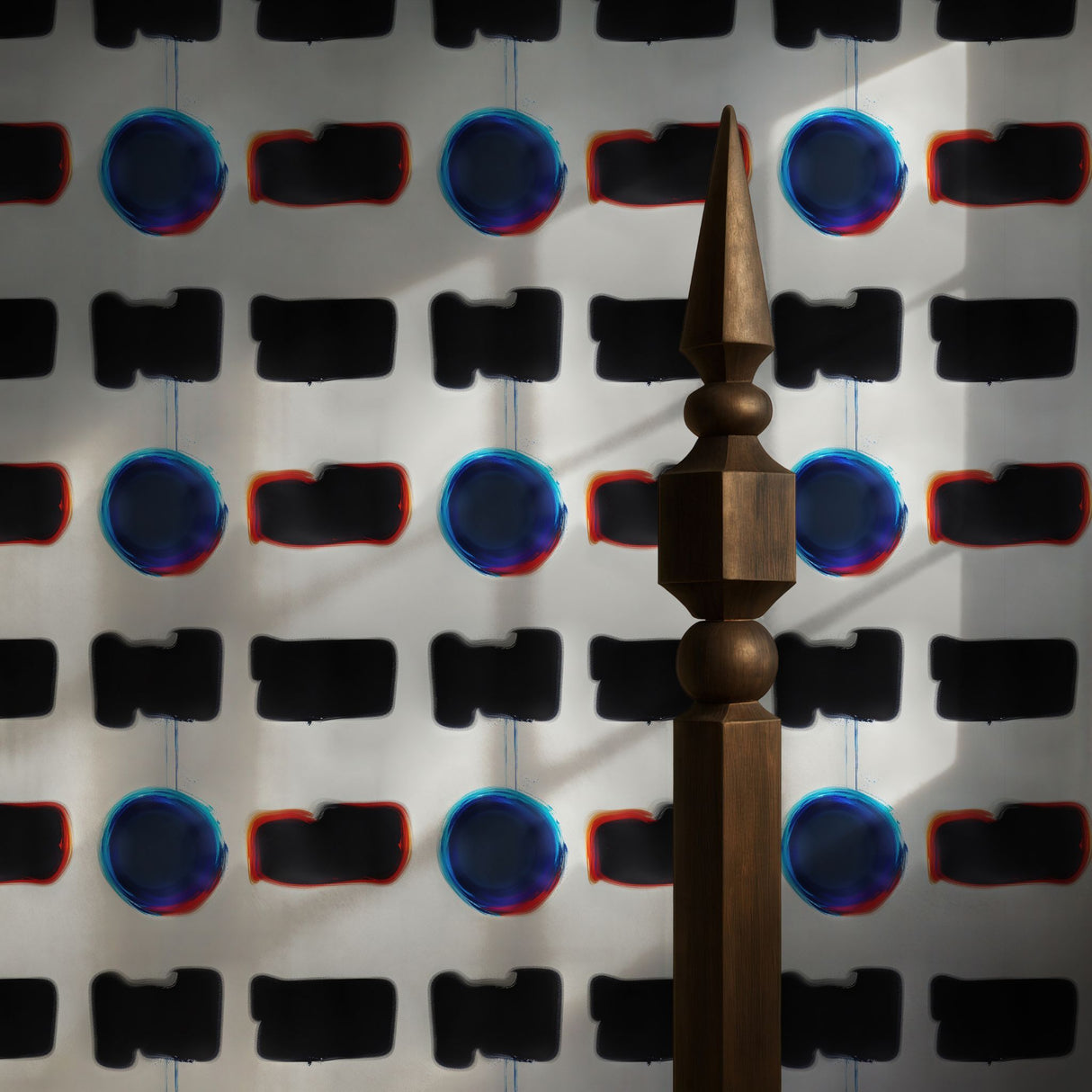 Echo Forms | Bold Blue/Black/White Geometrical Abstract Wallpaper Wallpaper Sckribbles