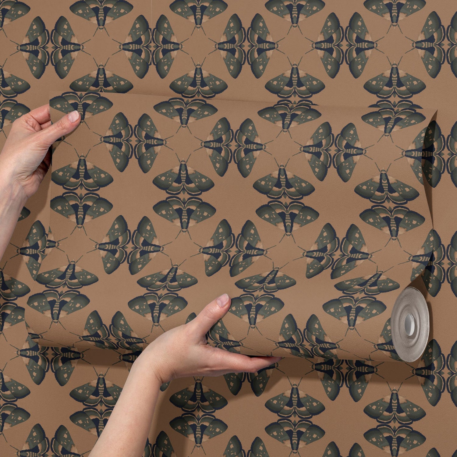 Moth Matrix | Moody Dark Academia Geometrical Moth Wallpaper Wallpaper Sckribbles