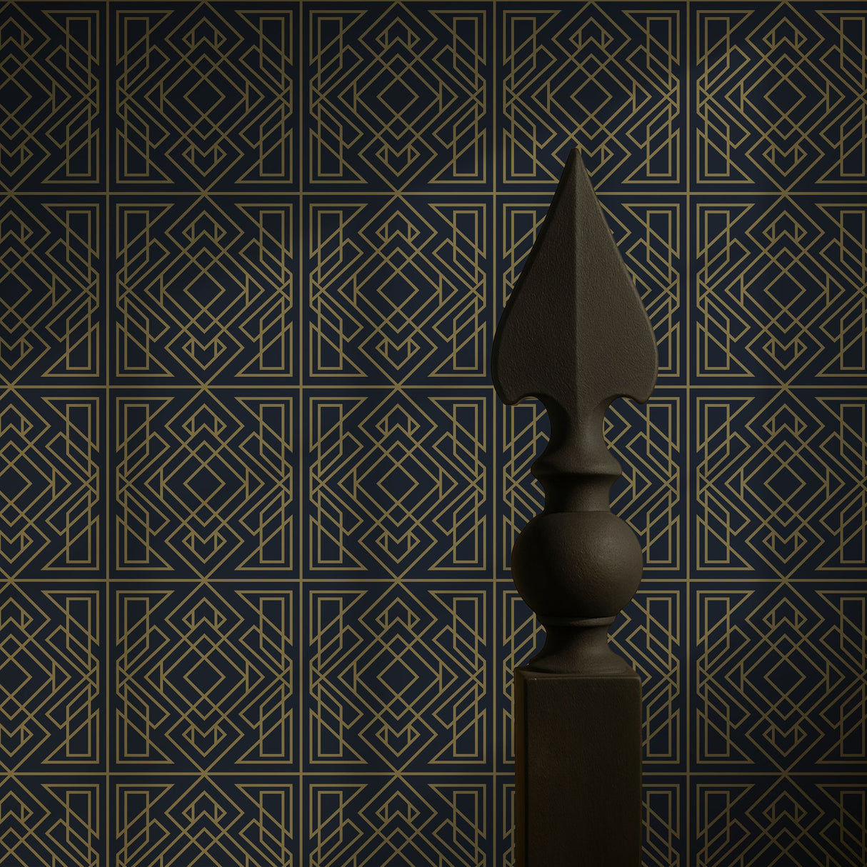 Crystalline Contours | Sophisticated Geometrical Luxury Art Deco Wallpaper