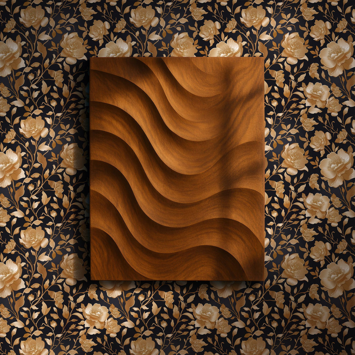 Eden Elegance | Gold Floral Luxury Chinoiserie Wallpaper Wallpaper Sckribbles