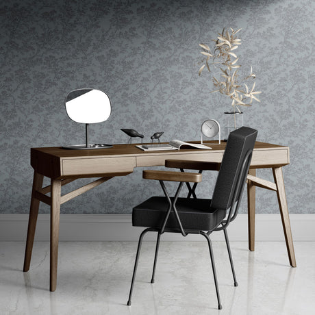 Twiggy Mist | Silver-Gray Elegant Floral Botanical Wallpaper Wallpaper Sckribbles