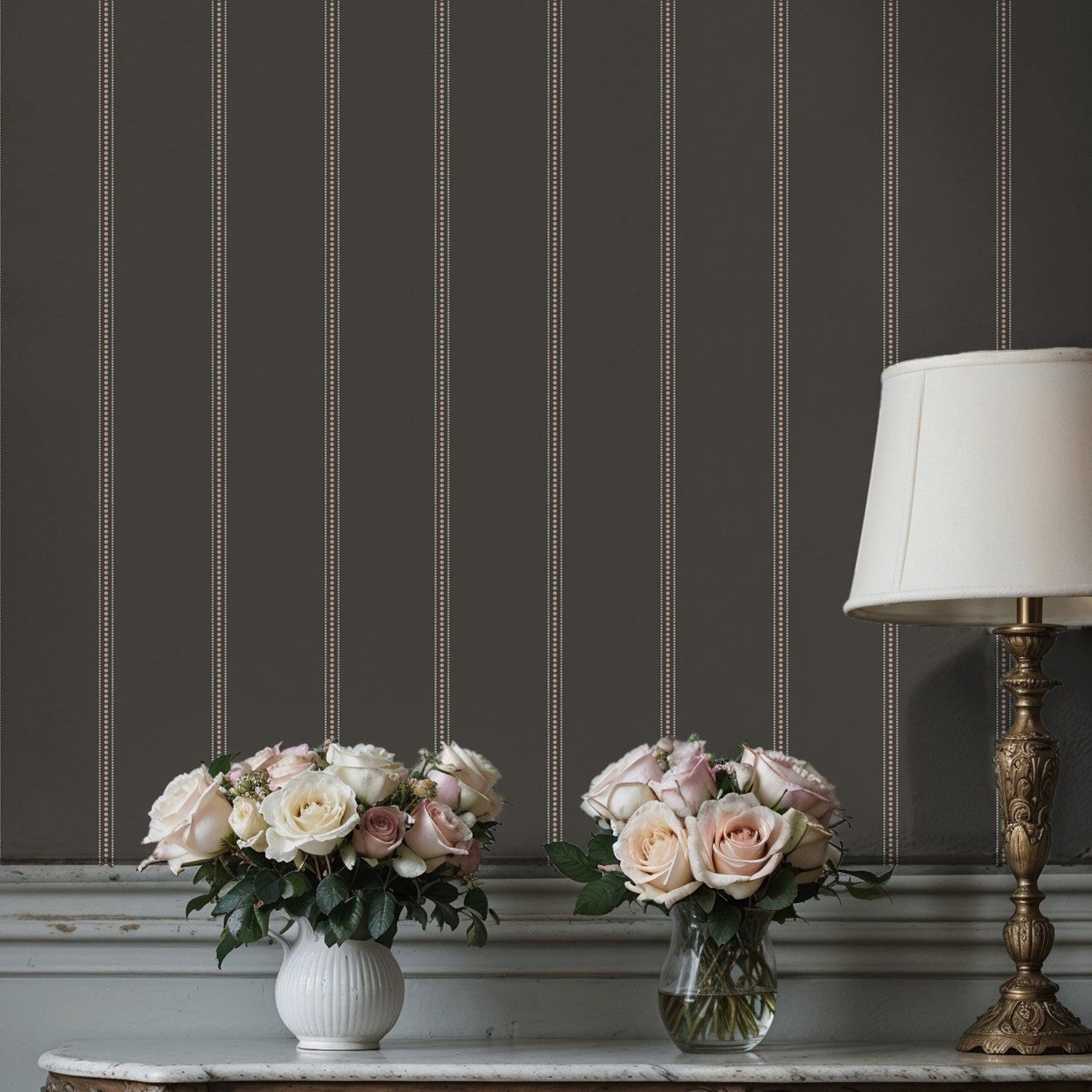 Pewter Pulse | Dark Academia Gray Elegant Vertical Striped Wallpaper Wallpaper Sckribbles