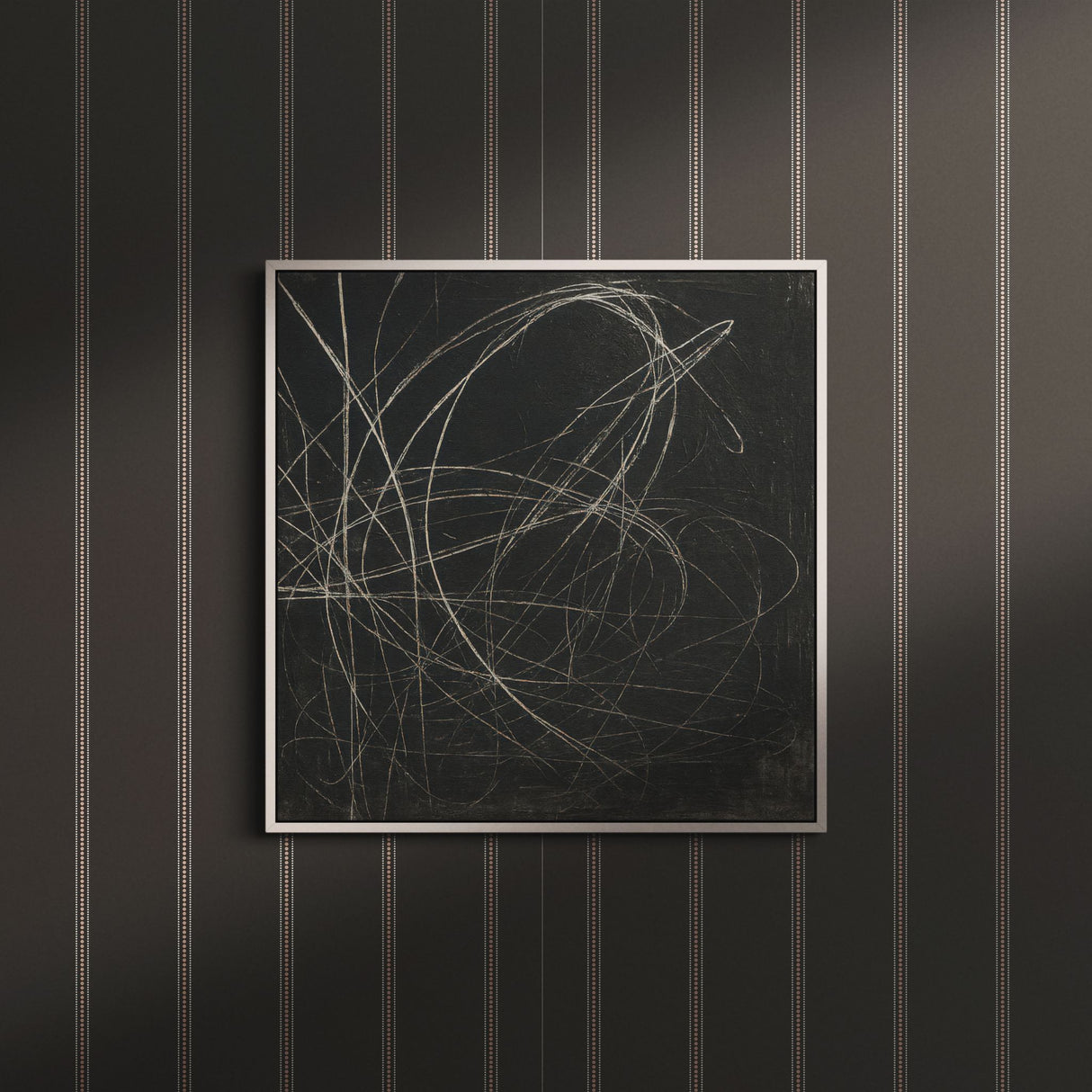 Pewter Pulse | Dark Academia Gray Elegant Vertical Striped Wallpaper Wallpaper Sckribbles