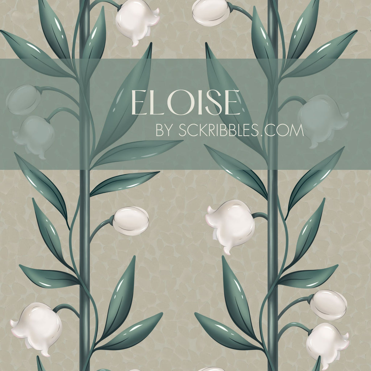 Weaving Bells | Sweet & Feminine Floral Girl's Room Wallpaper Wallpaper Sckribbles Legacy Traditional - (Non-Woven) Sample 14'' x 14'' / 35 x 35 cm Eloise