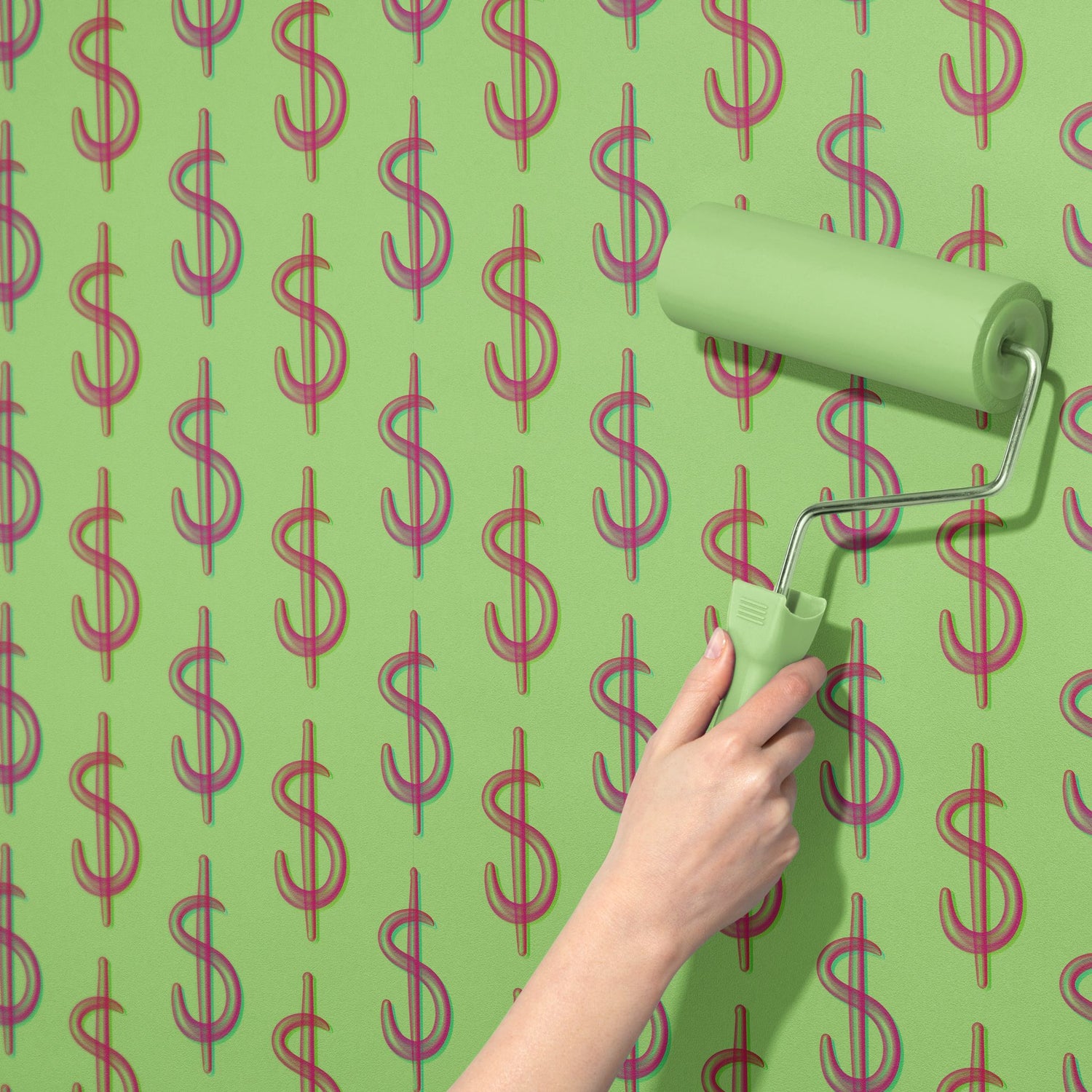 Trust Fund | Maximalist Colorful Dollar Sign Money Bubble Wallpaper Wallpaper Sckribbles