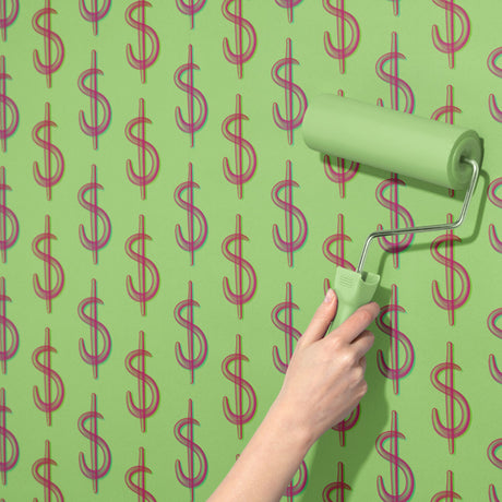 Trust Fund | Maximalist Colorful Dollar Sign Money Bubble Wallpaper Wallpaper Sckribbles