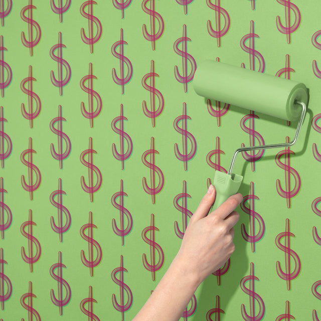 Trust Fund | Maximalist Colorful Dollar Sign Money Bubble Wallpaper Wallpaper Sckribbles