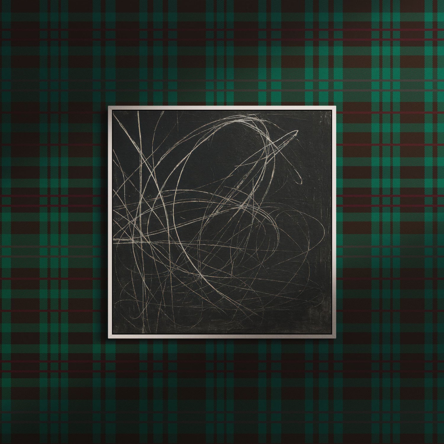 Highland Moss | Traditional Green, Brown, & Red Plaid Wallpaper Wallpaper Sckribbles